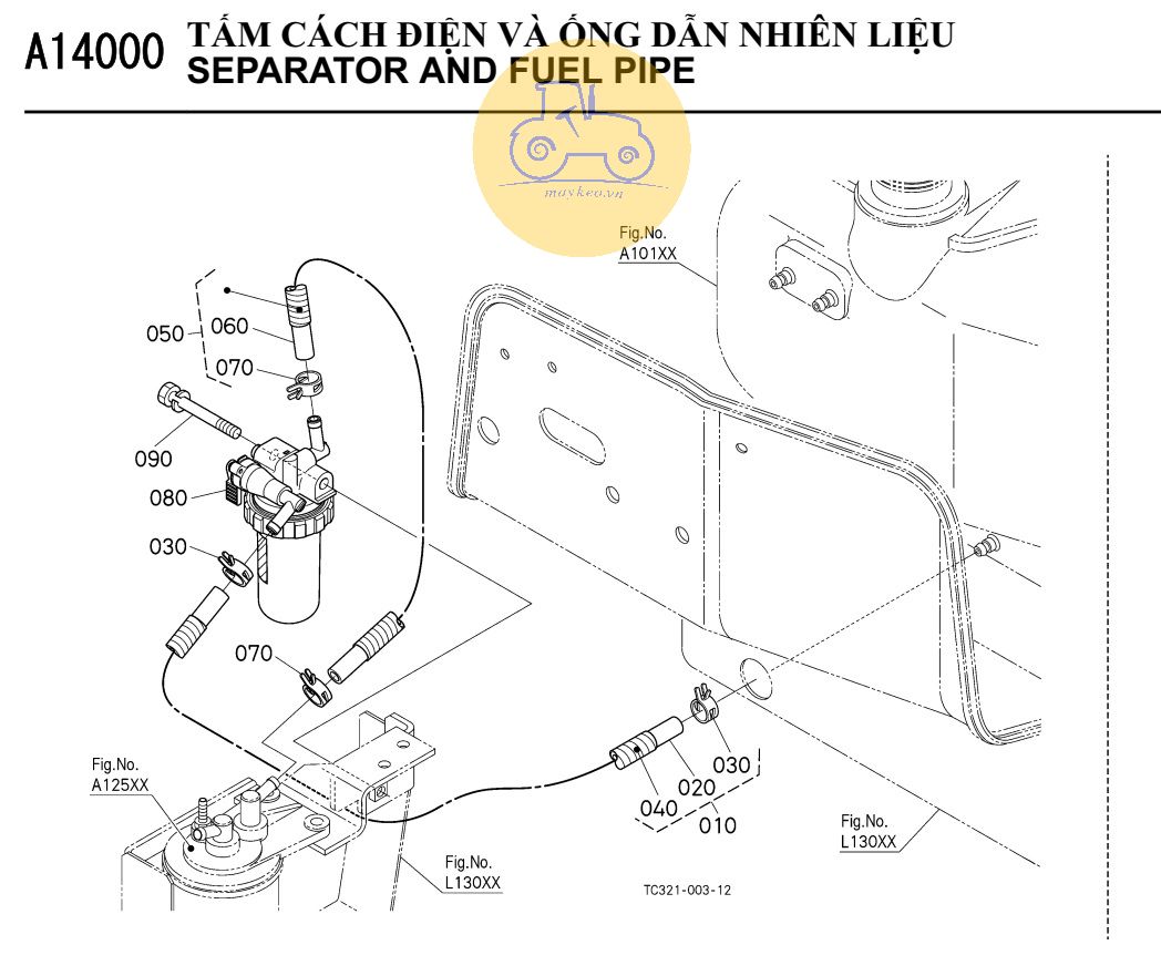 tấm cách điện và dây dẫn nhiên liệu